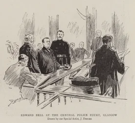 Edward Bell am Zentralen Polizeigericht, Glasgow